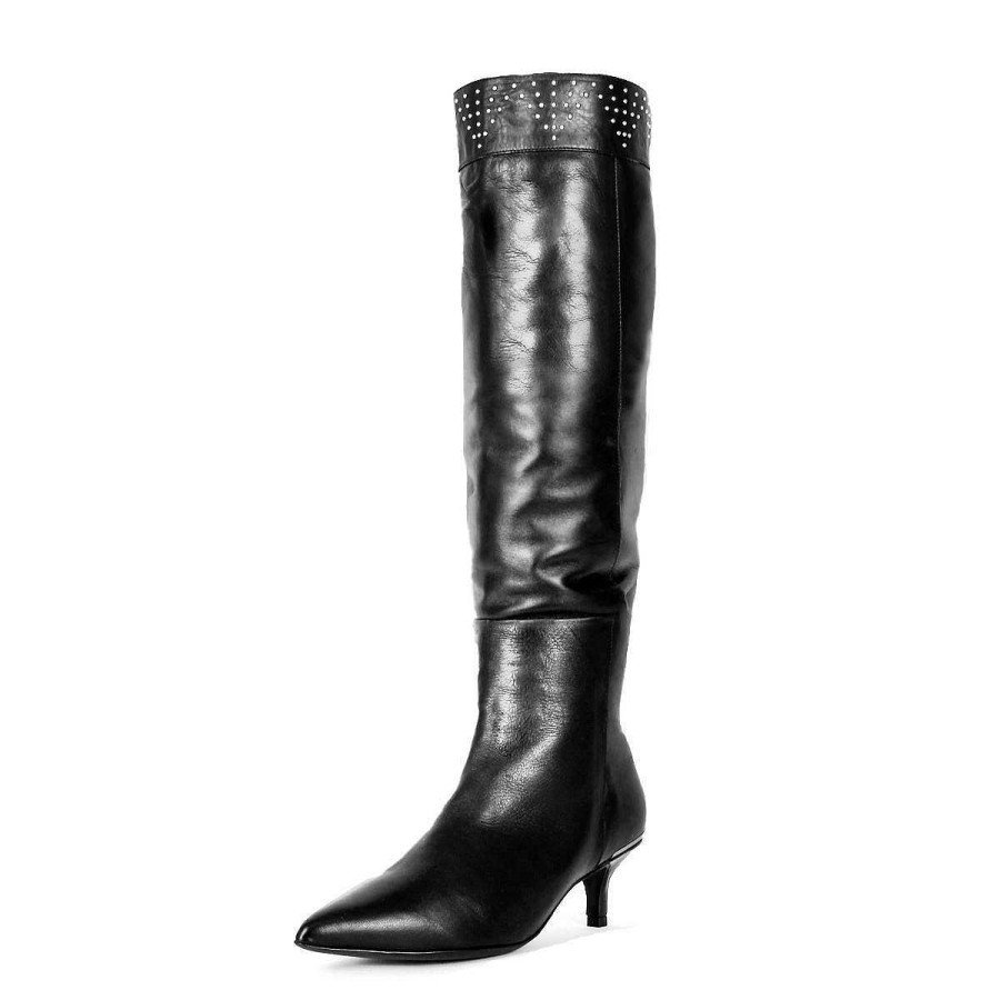 Everyday Darlings | Fernando Berlin Kneehigh Boots With Wide Shaft And Kitten Heels Standard Size