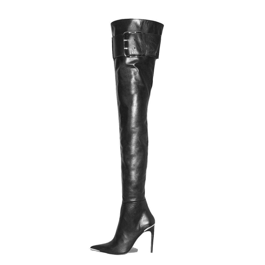 Boots Made-To-Measure | Fernando Berlin High Heel Boots Crotch High With Metal Toecap And Strap Made-To-Measure