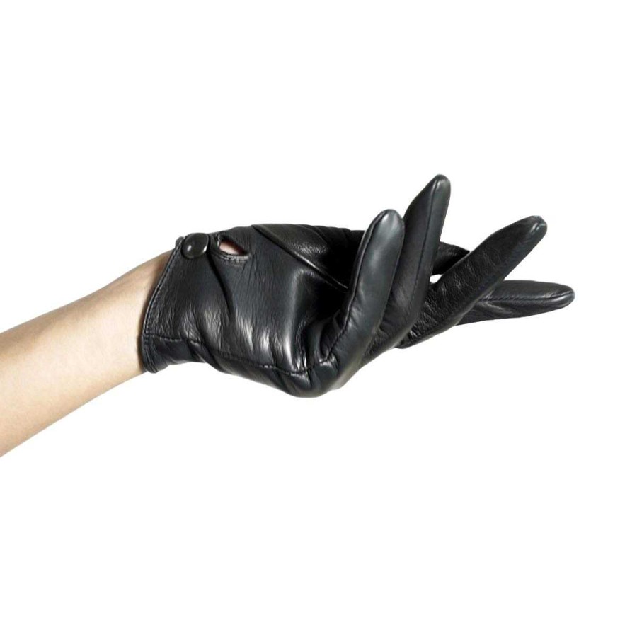 Gloves Standard Sizes | Fernando Berlin Short Leather Gloves With Button Standard Size