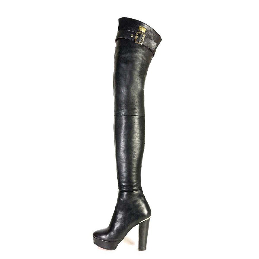 Dress To Impress | Fernando Berlin Crotch High Boots Block Heel Platform Strap Standard Size