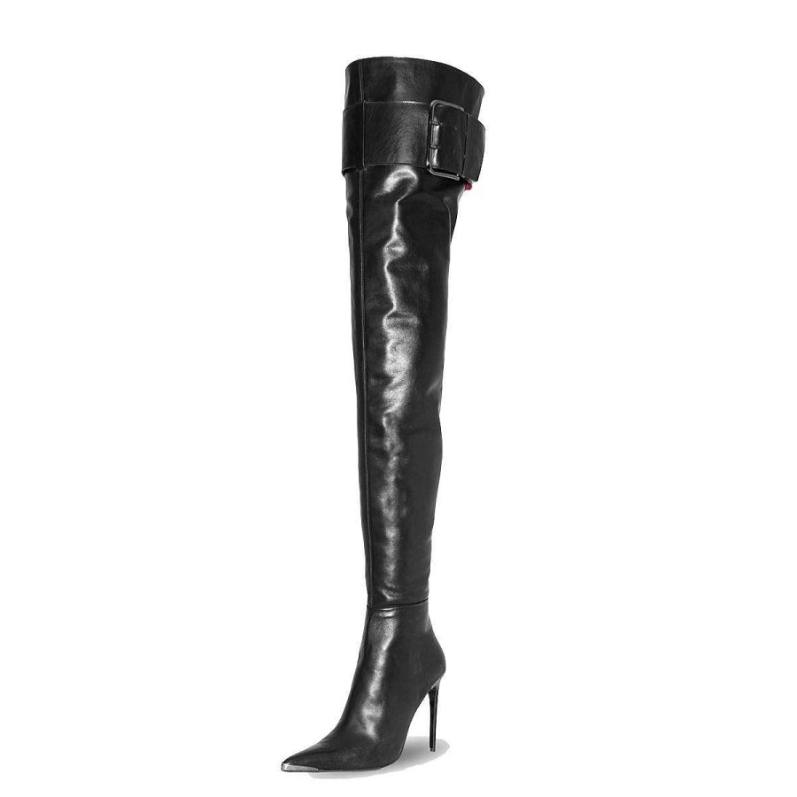 Boots Made-To-Measure | Fernando Berlin High Heel Boots Crotch High With Metal Toecap And Strap Made-To-Measure