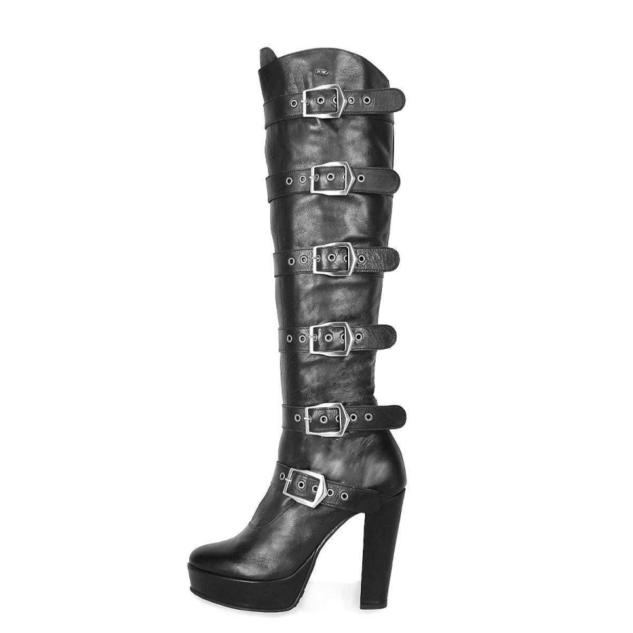 Dress To Impress | Fernando Berlin Knee High Boots With Buckles And Block Heels Standard Size