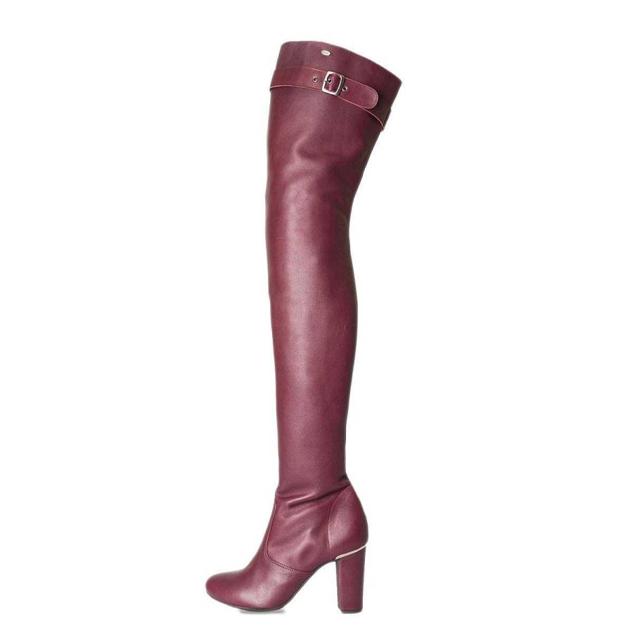 Boots Made-To-Measure | Fernando Berlin Boots Thigh High Block Heel Strap Made-To-Measure