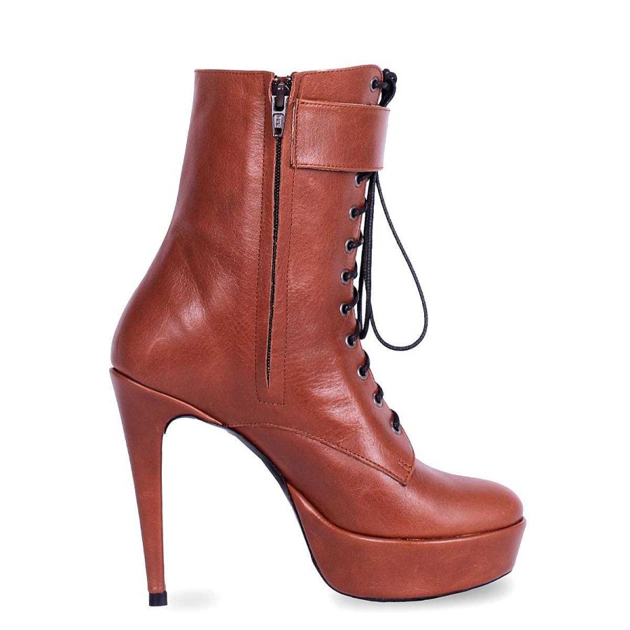 Dress To Impress | Fernando Berlin Lace-Up Booties High Heel With Platform And Straps Standard Size